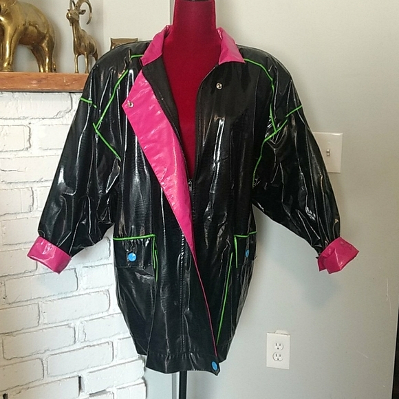 Kenn Sporn Wippette Raincoat Vinyl Black Neon - Picture 2 of 7